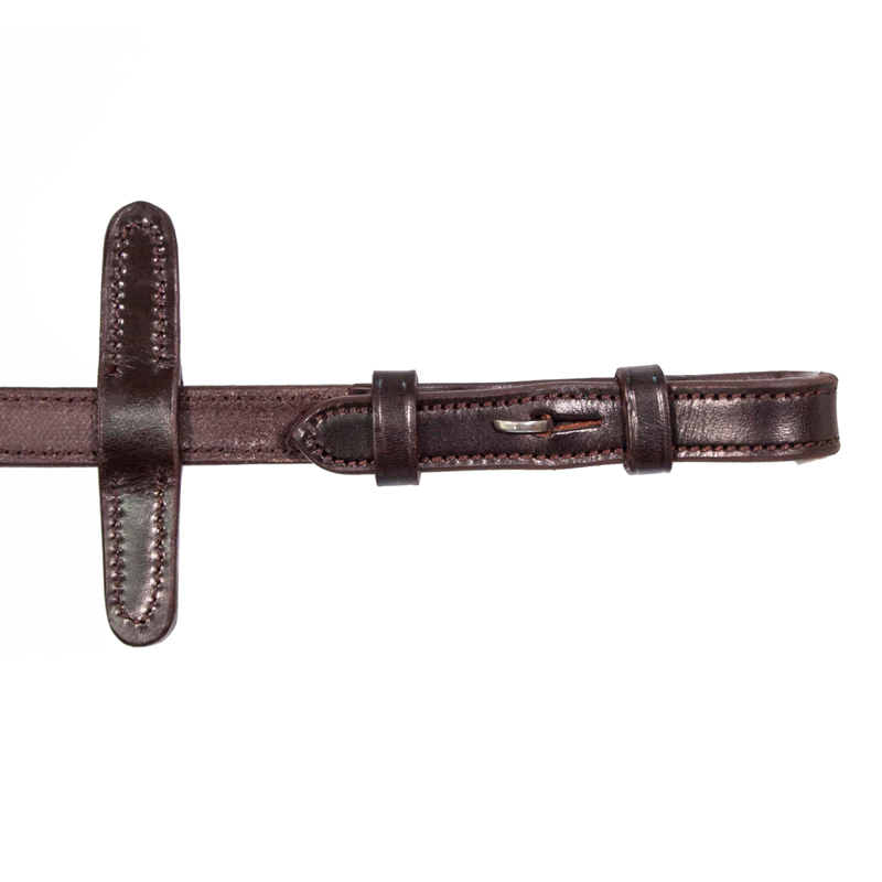 Henry James Calfskin Supergrip Reins with Stoppers - Havana Brown-2